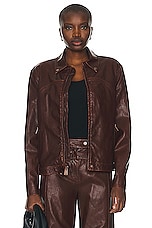 SIMKHAI Gem Moto Jacket in Sierra, view 1, click to view large image.