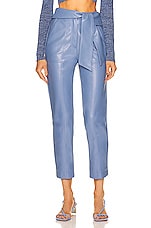 SIMKHAI Tessa Vegan Leather Tie Waist Pant in Thistle, view 1, click to view large image.