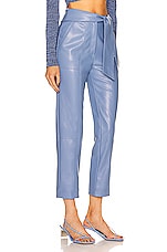 SIMKHAI Tessa Vegan Leather Tie Waist Pant in Thistle, view 2, click to view large image.
