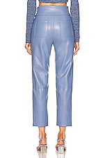 SIMKHAI Tessa Vegan Leather Tie Waist Pant in Thistle, view 3, click to view large image.