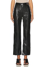 SIMKHAI Baxter Vegan Leather Utility Pant in Black, view 1, click to view large image.