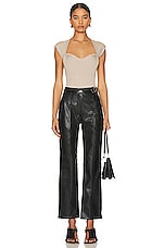 SIMKHAI Baxter Vegan Leather Utility Pant in Black, view 4, click to view large image.