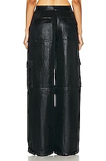SIMKHAI Beatriz Wide Leg Cargo Pant in Black, view 3, click to view large image.