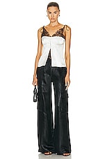 SIMKHAI Beatriz Wide Leg Cargo Pant in Black, view 4, click to view large image.