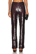 SIMKHAI Lilita Sequin Pant in Mangosteen, view 1, click to view large image.