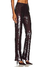SIMKHAI Lilita Sequin Pant in Mangosteen, view 2, click to view large image.