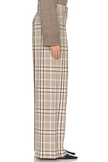 SIMKHAI Leroy Pleated Wide Leg Pant in Sand Plaid, view 3, click to view large image.