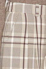 SIMKHAI Leroy Pleated Wide Leg Pant in Sand Plaid, view 6, click to view large image.