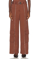 SIMKHAI Fabiana Belted Pant in Chestnut, view 1, click to view large image.