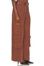 SIMKHAI Fabiana Belted Pant in Chestnut, view 2, click to view large image.