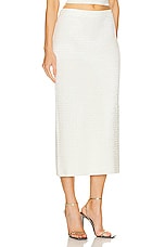 SIMKHAI Ellison Midi Skirt in Ivory, view 2, click to view large image.