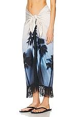 SIMKHAI Clemmy Sarong in Hazy Palm Print, view 4, click to view large image.