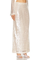 SIMKHAI Numi Pencil Skirt in Champagne, view 2, click to view large image.