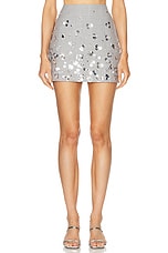 SIMKHAI Larissa Combo Mini Skirt in Heather Gray, view 1, click to view large image.