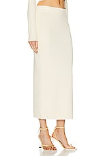 SIMKHAI Verina Midi Pencil Skirt With Slit in Natural White, view 2, click to view large image.