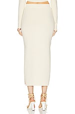 SIMKHAI Verina Midi Pencil Skirt With Slit in Natural White, view 4, click to view large image.