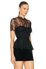 SIMKHAI Lace Bustier Top in Black, view 2, click to view large image.