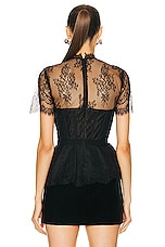 SIMKHAI Lace Bustier Top in Black, view 3, click to view large image.