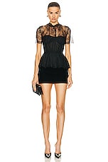 SIMKHAI Lace Bustier Top in Black, view 4, click to view large image.