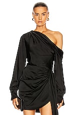 SIMKHAI Alice One Shoulder Top in Black, view 1, click to view large image.