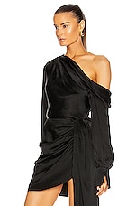 SIMKHAI Alice One Shoulder Top in Black, view 3, click to view large image.