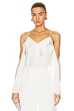 SIMKHAI Diane Draped Off Shoulder Top in Ivory, view 1, click to view large image.