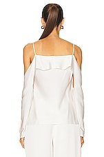 SIMKHAI Diane Draped Off Shoulder Top in Ivory, view 3, click to view large image.