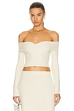 SIMKHAI Aiden Off Shoulder Top in Natural White, view 1, click to view large image.