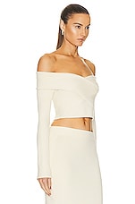 SIMKHAI Aiden Off Shoulder Top in Natural White, view 2, click to view large image.
