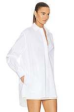 SIMKHAI Alfansa Button Down Shirt in White, view 2, click to view large image.