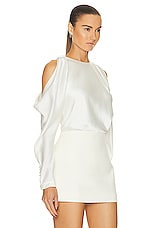 SIMKHAI Marisa Cold Shoulder Top in Ivory, view 2, click to view large image.