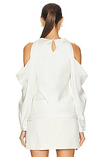 SIMKHAI Marisa Cold Shoulder Top in Ivory, view 3, click to view large image.