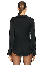 SIMKHAI Symone Cowl Neck Top in Black, view 4, click to view large image.