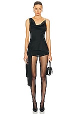 SIMKHAI Ronnie Asymmetric Tank Top in Black, view 1, click to view large image.