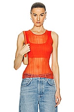 SIMKHAI Oakley Bralette Tank Top in Flame, view 1, click to view large image.