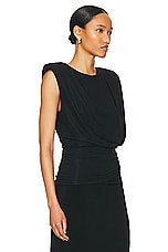 SIMKHAI Daton Draped Top in Black, view 2, click to view large image.