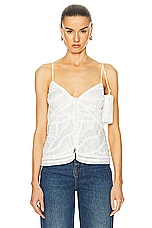SIMKHAI Wilde Button Down Cami Top in White, view 1, click to view large image.