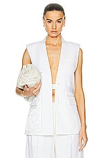 SIMKHAI Kirby Reverse Tailored Vest in Ivory, view 1, click to view large image.