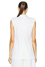 SIMKHAI Kirby Reverse Tailored Vest in Ivory, view 4, click to view large image.