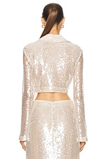 SIMKHAI Finch Crop Wrap Top in Champagne, view 4, click to view large image.