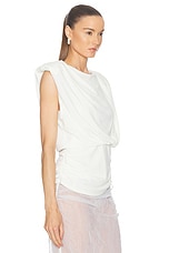 SIMKHAI Daton Draped Top in Ivory, view 2, click to view large image.