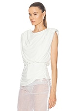 SIMKHAI Daton Draped Top in Ivory, view 3, click to view large image.