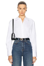 SIMKHAI Mattie Oversized Shirt in White, view 1, click to view large image.