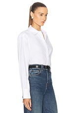SIMKHAI Mattie Oversized Shirt in White, view 2, click to view large image.