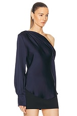 SIMKHAI Alice One Shoulder Top in Midnight, view 2, click to view large image.