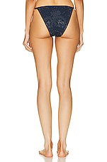 SIMKHAI Moxie Crystal Mesh String Bikini Bottom in Midnight, view 3, click to view large image.