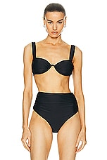 SIMKHAI Anniston Bikini Top in Black, view 1, click to view large image.