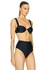 SIMKHAI Anniston Bikini Top in Black, view 2, click to view large image.