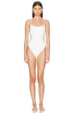 SIMKHAI Elliott One Piece Swimsuit in White, view 1, click to view large image.