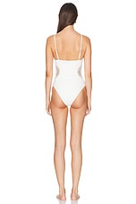SIMKHAI Elliott One Piece Swimsuit in White, view 3, click to view large image.